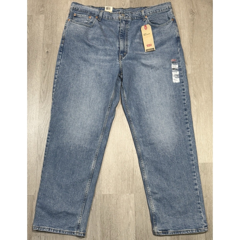 Levi's 550 Relaxed Jeans Men 42x32 Medium Wash Tapered Leg Stretch Casual NWT